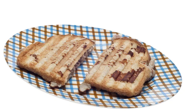 Stapel Van Wit Brood Geïsoleerd Wit Met Een Uitknippad — Stockfoto