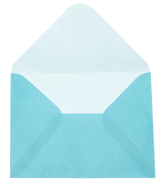 Blauwe envelop openen — Stockfoto