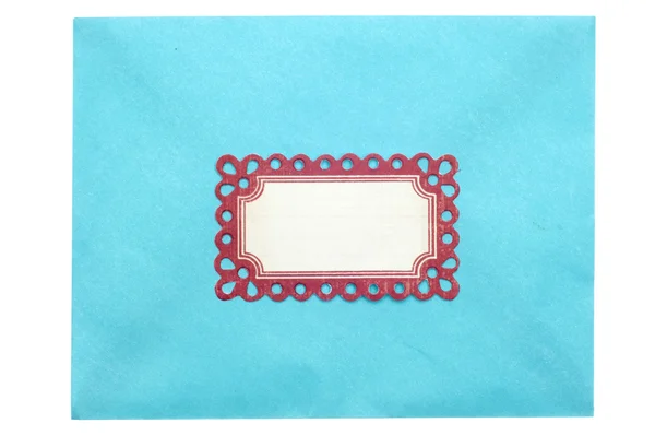 Envelope with Ornate Label — Stock Photo, Image