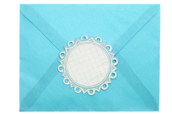 Envelope com etiqueta ornamentada — Fotografia de Stock