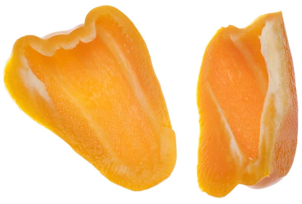 Pair of Sliced Orange Bell Peppers — Stock Photo, Image