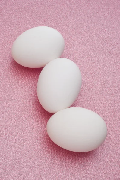 Trio Eggs Pink Easter Concept Image — Stock Photo, Image