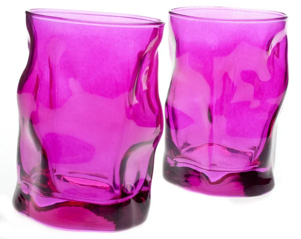 Levande Rosa Glas Moderna Mönster Med Oregelbundna Kurvor — Stockfoto