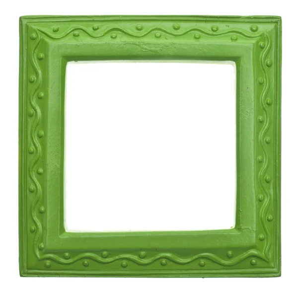 绿色方形现代活力彩色空框架上白色剪切路径与孤立 — 图库照片