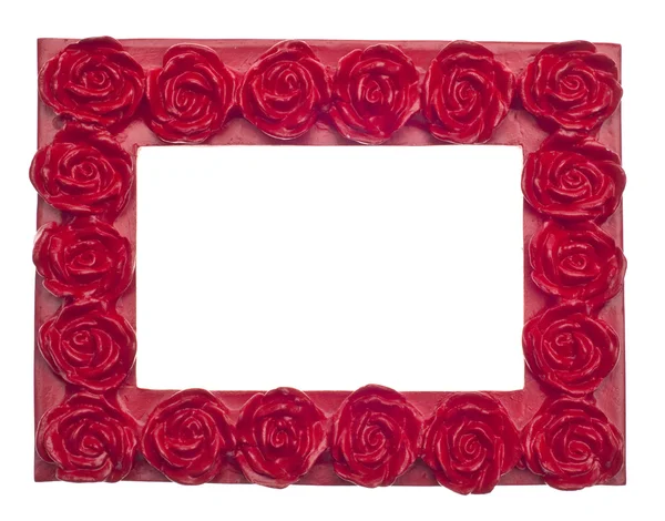 Rote Rose moderne lebendige farbige leere Rahmen — Stockfoto