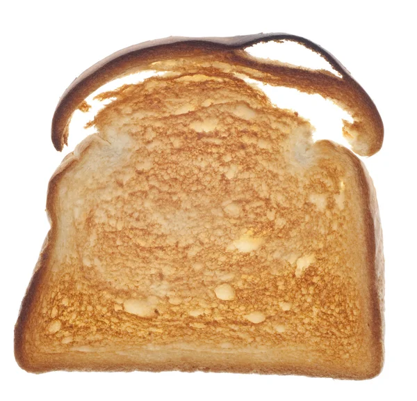 白色带剪切路径上孤立的烤的白面包 — 图库照片