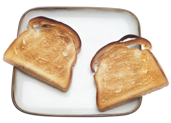 クリッピング パスを白で隔離される白パンのトースト — ストック写真