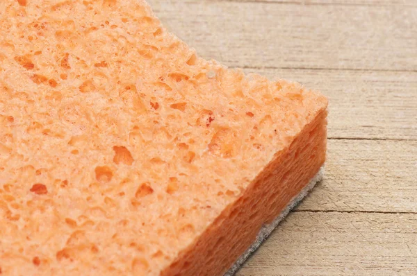 Macro of Sponge on Wood — Stock Photo, Image