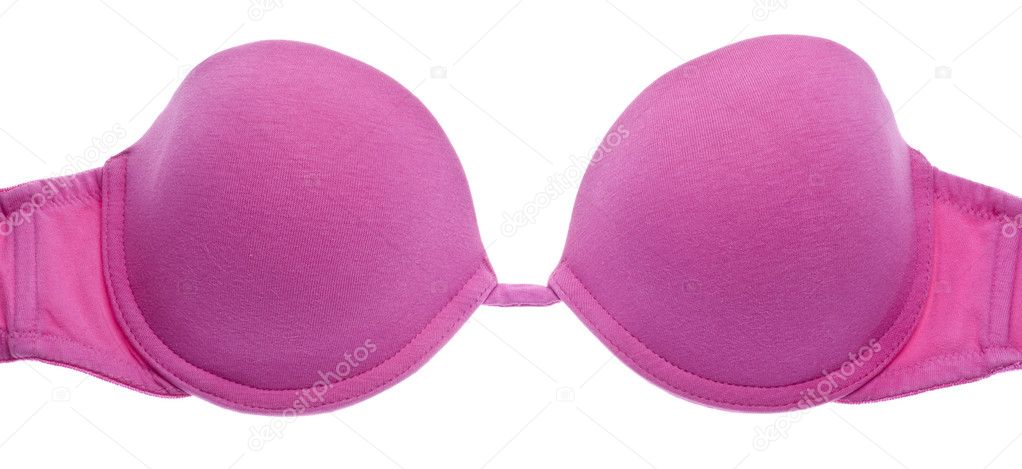 Pink Strapless Bra Close Up Isolated on White with a Clipping Path.