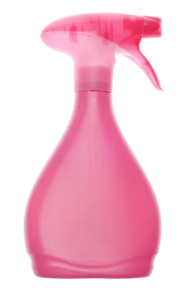 Garrafa de spray de limpeza rosa — Fotografia de Stock