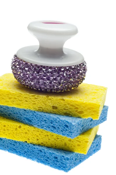 Frontera Limpieza Cepillo Esponja Exfoliación Con Colores Vibrantes —  Fotos de Stock