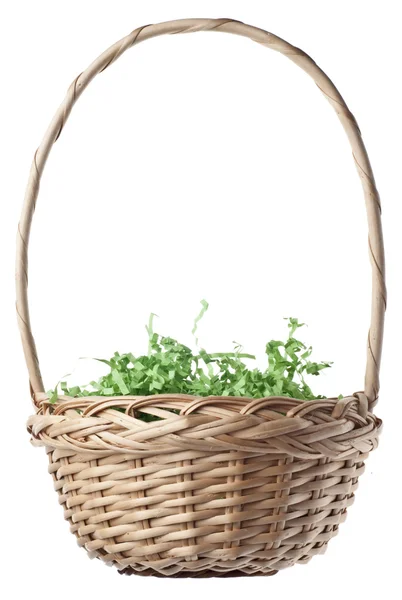 复活节与绿草的空篮子里 — 图库照片