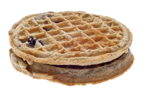 Par de Blueberry congelado waffles de grãos inteiros — Fotografia de Stock