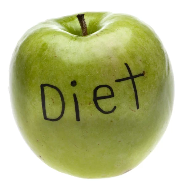 Dieta Jabłko Koncepcja Białym Tle Biały Ścieżką Przycinającą — Zdjęcie stockowe