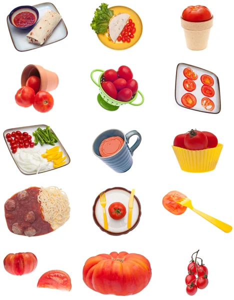 Collage montage van tomaat beelden — Stockfoto