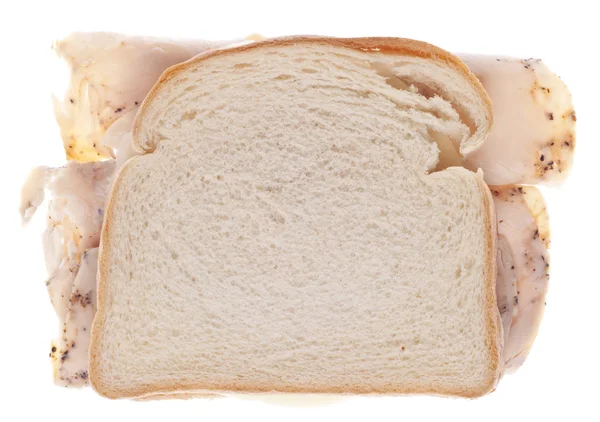 Здоровый Перегруженный Сэндвич Индейкой Изолированный Белом Вырезанным Путем — стоковое фото