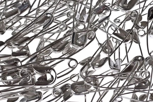 Safety Pin Background Texture Many Safety Pins White — Stock Photo, Image
