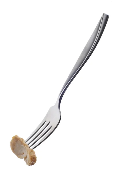 Pollo en un tenedor — Foto de Stock