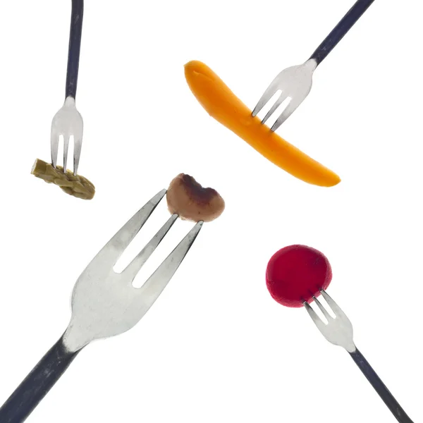 Forks with Vegetables — Stock Photo, Image