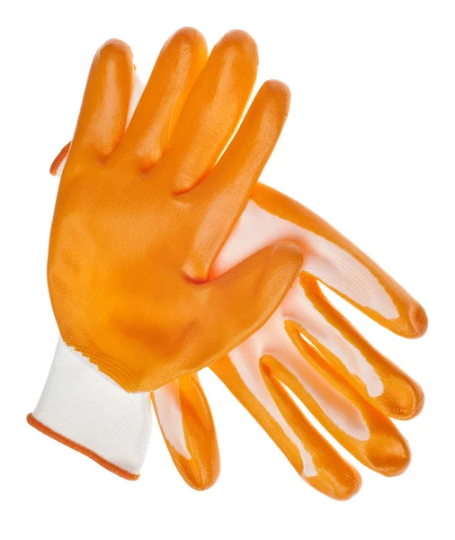橙色耐水花园手套 — 图库照片