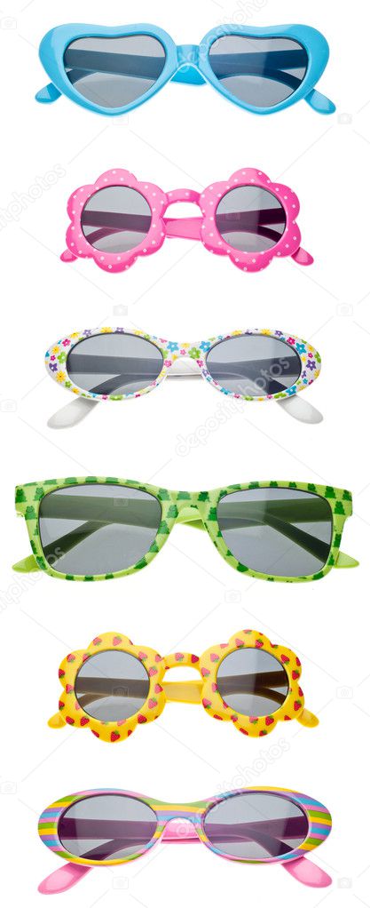 Summer Child Size Sunglasses Isolated on White with a Clipping Path.