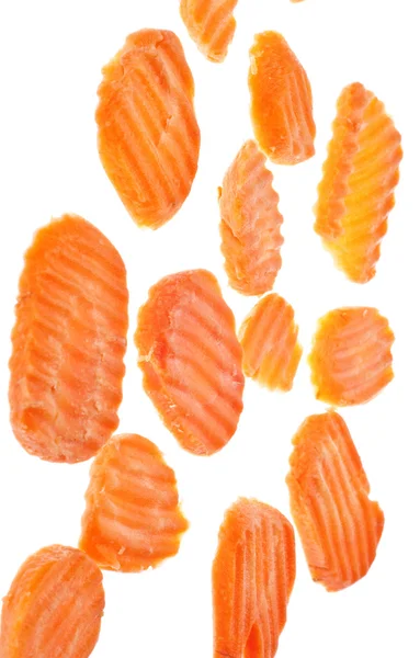 Karottenscheibe Hintergrund Isoliert Auf Weiß Mit Einem Clipping Pfad — Stockfoto