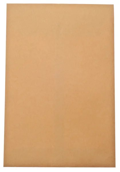 孤立在白色与剪切路径上的空白棕色信封 — 图库照片