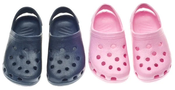 Set of Pink and Blue Clogs — Stock Photo, Image