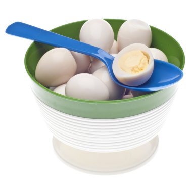 Bowl of Boiled Quail Eggs clipart