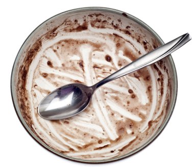 Empty Bowl of Chocolate Flavored Oatmeal clipart