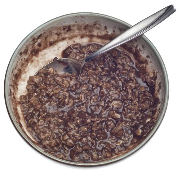 Bowl of Chocolate Flavored Oatmeal — Stock Photo, Image