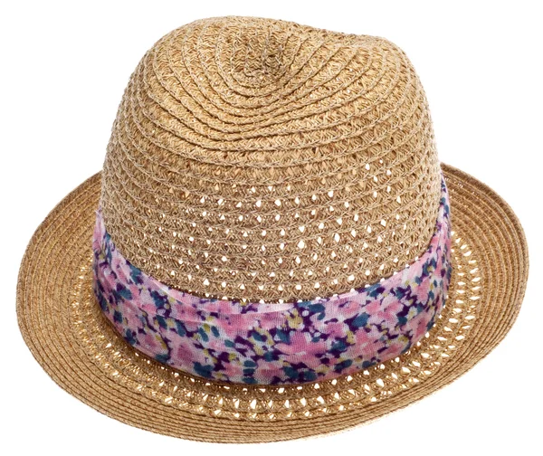 Chapéu de Verão com Fita Floral — Fotografia de Stock