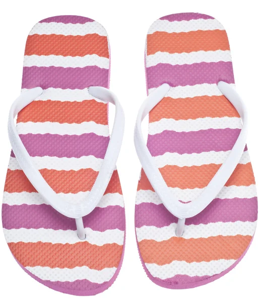 Růžové a oranžové pantofle sandále — Stock fotografie