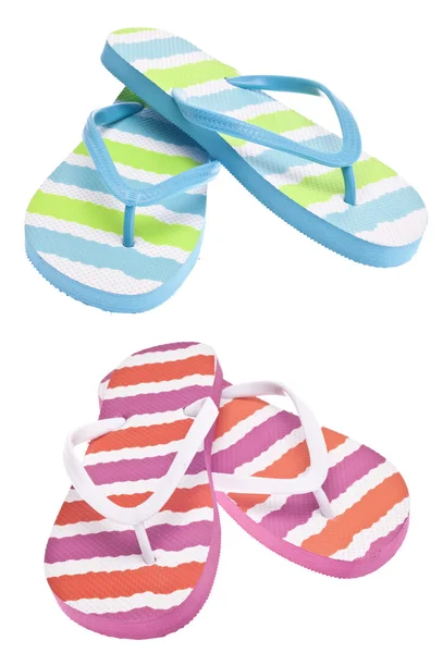 Par färgglada flip flop sandaler — Stockfoto