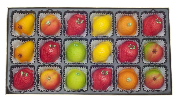 Kolorowy marcepan w kształty owoców — Zdjęcie stockowe