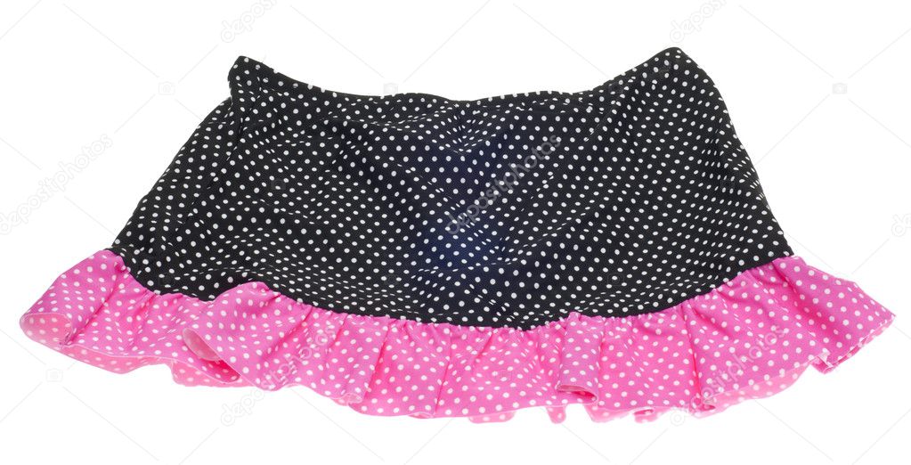 Pink and Black Polka Dot Skirt