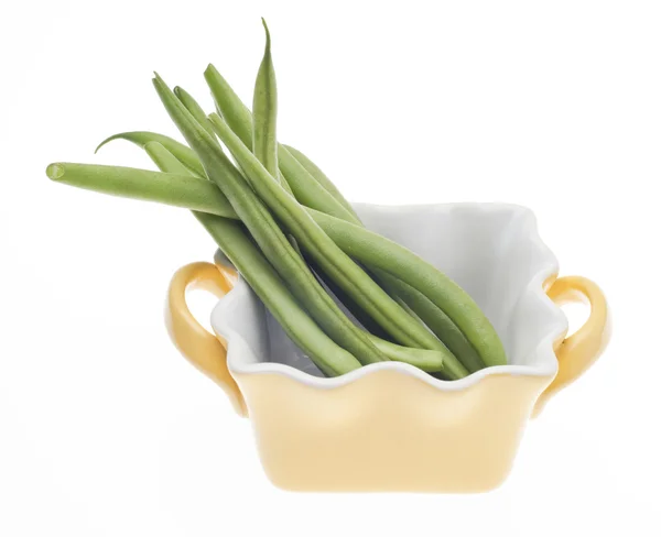 French Style Green Beans in a Yellow Cooking Dish — Stock Photo, Image