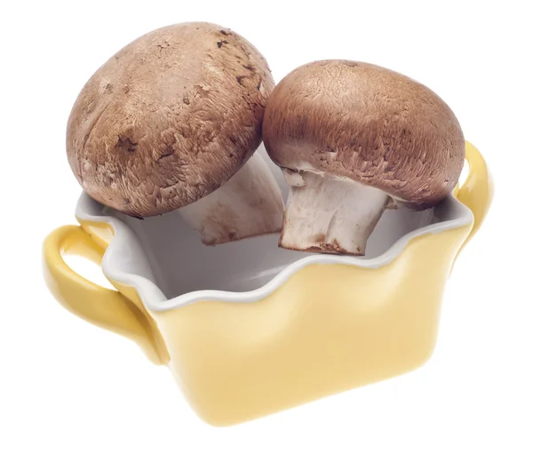 노란색 접시 요리 버섯 — 스톡 사진