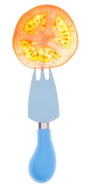 Sappige tomaat slice detail — Stockfoto