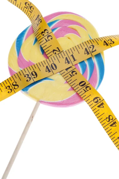 Pastel regenboog lollipop dieet concept — Stockfoto