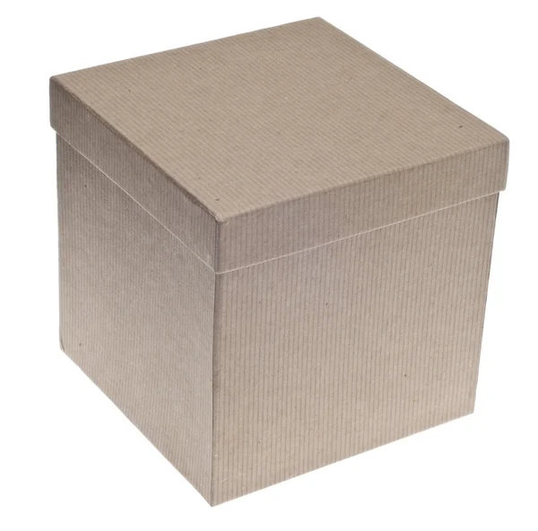 Closed Brown Paper Recycled Gift Box — Stock Photo, Image
