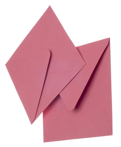 Paar van roze uitnodiging enveloppen — Stockfoto