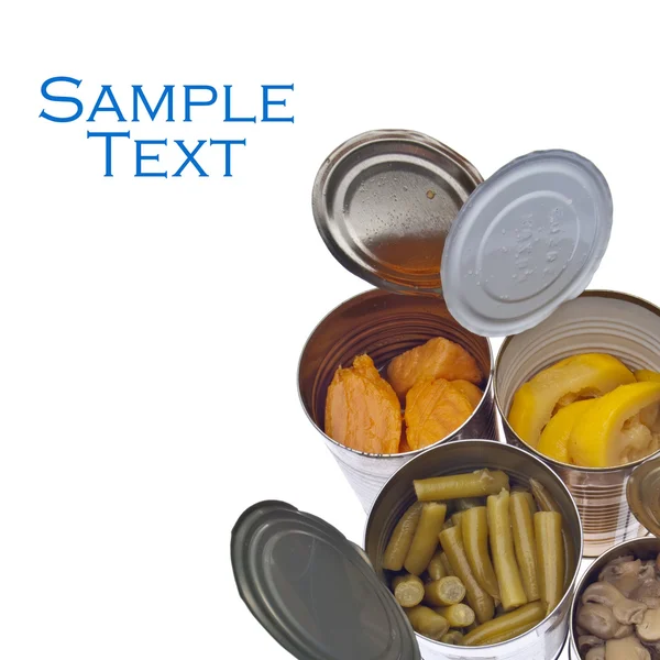 Group of Preserved Canned Vegetables — Stock Photo, Image