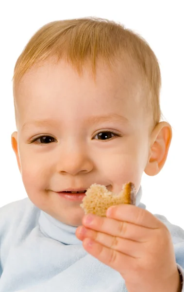 パンを持つ少年 — ストック写真