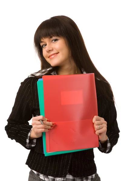 Woman with documents — Stock Photo, Image