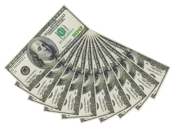 Honderd dollar bankbiljetten Stockfoto