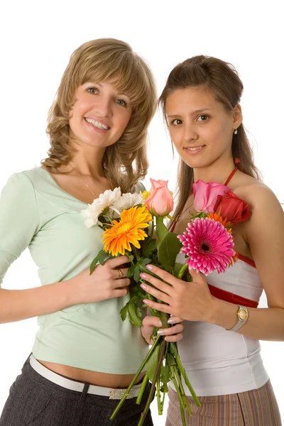 Due donne con fiori — Foto Stock