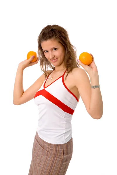 Mujer con naranjas —  Fotos de Stock