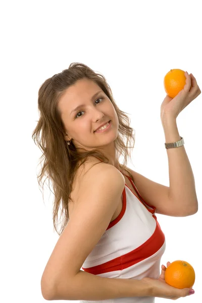 Donna con arance — Foto Stock