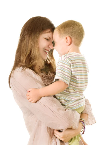 Женщина с маленьким мальчиком Лицензионные Стоковые Фото
